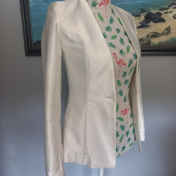 Misha Collection high quality single breasted blazer jacket, no lapel (XS) - Picture 3 of 7